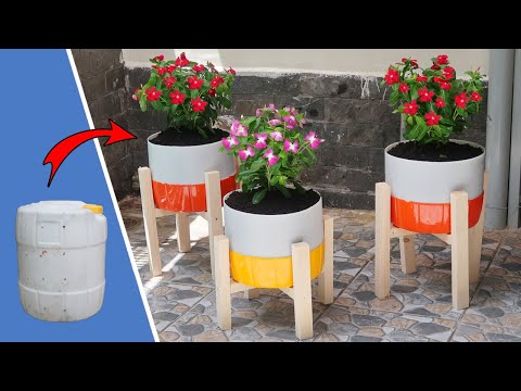 Brilliant ideas, Recycling Plastic Barrels into beautiful flower Pots