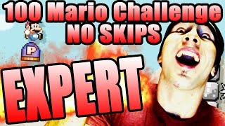 THE CRAZIEST JUMPS!!! ~ Super Mario Maker [NO SKIP 100 MARIO CHALLENGE EXPERT COMPLETE]