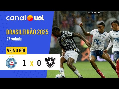 BAHIA 1 X 0 BOTAFOGO - CAMPEONATO BRASILEIRO 2025, VEJA O GOL!