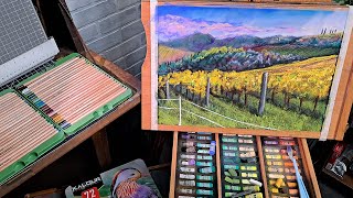 Easy Tips for Depth! Italian Vineyard in Soft Pastel (timelapse)