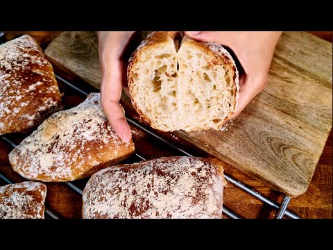 The Secret to HUGE Air Pockets in Ciabatta Bread (Bakery Style)