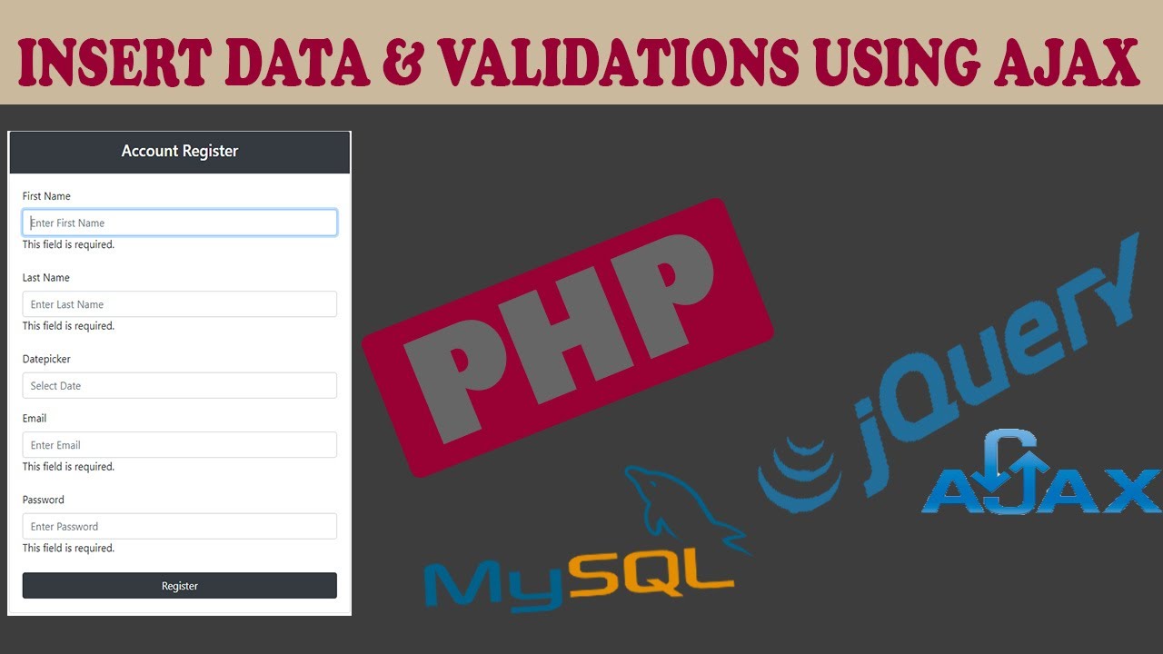 Insert Data in PHP using AJAX & jQuery with Validation