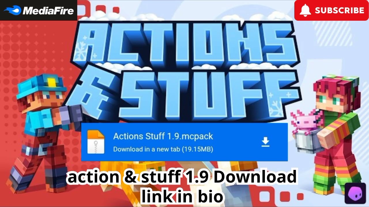Minecraft action & stuff 1.9 download mediafire link in bio Latest version 