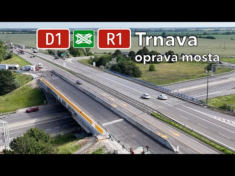 Bridge Repair at the D1 and R1 Interchange near Trnava (June 2024)