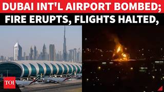 ON CAM: Dubai International Airport Bombed Again; Drone Sparks Fire, Flights Halted | Iran War