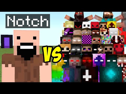 Notch vs all Creepypasta mobs in minecraft