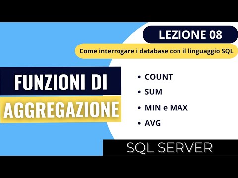 SQL SERVER | Corso SQL 2023 Ep.08 | Le funzioni di aggregazione COUNT,SUM,MIN,MAX e AVG