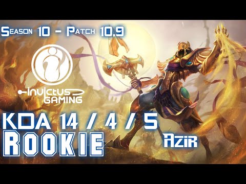IG Rookie AZIR vs CORKI Mid - Patch 10.9 KR Ranked