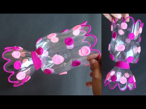 Plastic Bottle Flower Vase Craft - Home Decor Ideas - Plastic Bottle Craft Idea