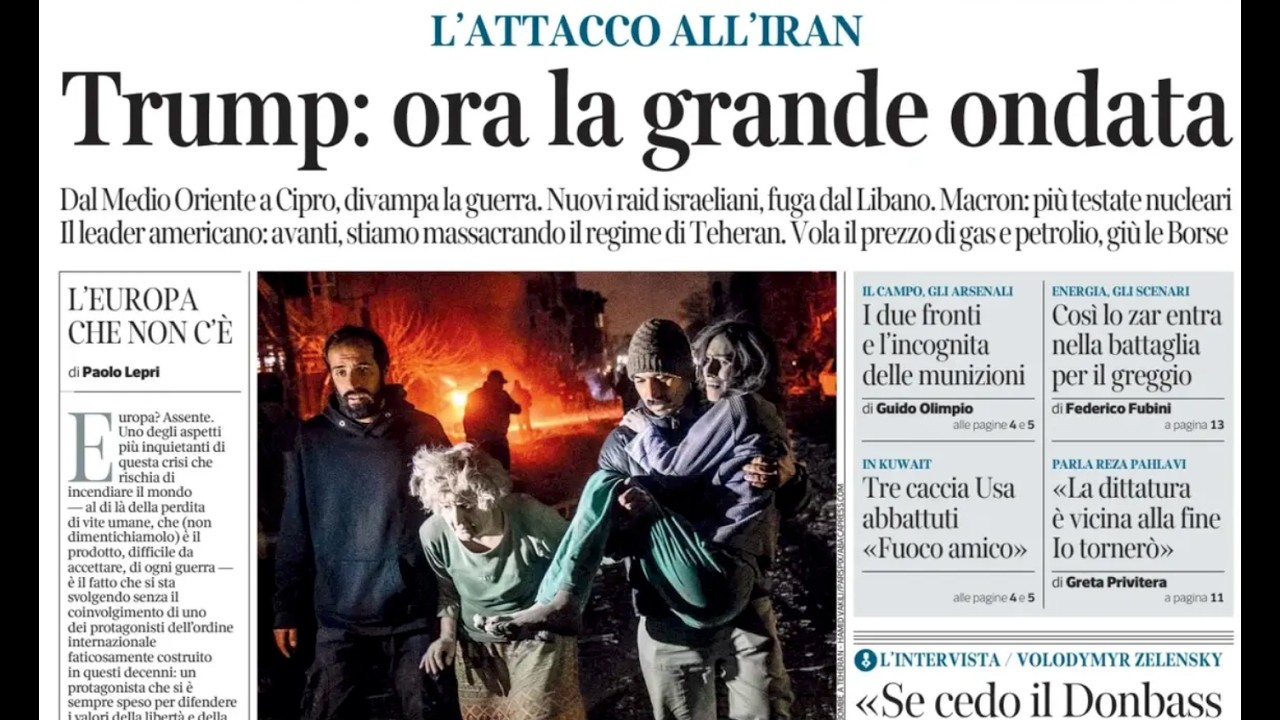 RASSEGNA STAMPA 3 MARZO 2026. QUOTIDIANI NAZIONALI ITALIANI  PRIME PAGINE DEI GIORNALI DI OGGI