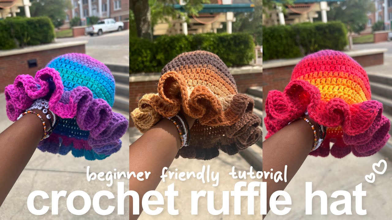 how to: crochet ruffle hat