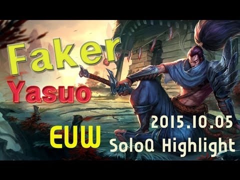 LOL Faker Yasuo in KOR  Highlight  2015 11 17 SKT T1 Faker Highlights
