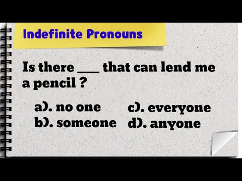 Someone, Anyone, No one, Everyone || Indefinite Pronouns || Quiz