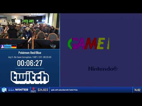 #ESAWinter19 Speedruns - Pokémon Red/Blue [Any% No Save Corruption] by G3neziz