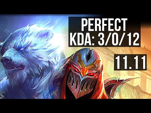 VOLIBEAR vs ZED (JUNGLE) | 3/0/12, Rank 9 Voli | BR Challenger | v11.11