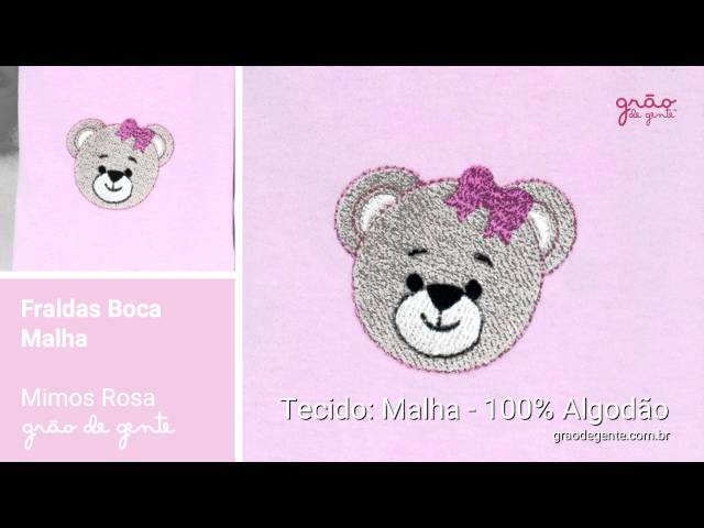 Jogo de Fraldas Boca Malha Mimos Rosa | Red: 54236
