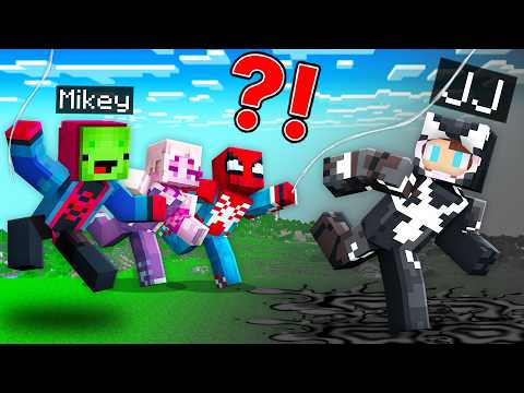 VENOM Speedrunner vs ALL SPIDER-MAN Hunters : JJ vs Mikey, Carrie in Minecraft Maizen!