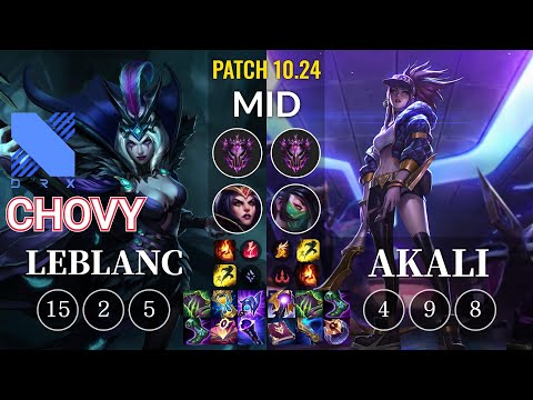 DRX Chovy LeBlanc vs Akali Mid - KR Patch 10.24