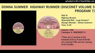 Donna Summer - Highway Runner (Disconet Extended Edit - Long Version)
