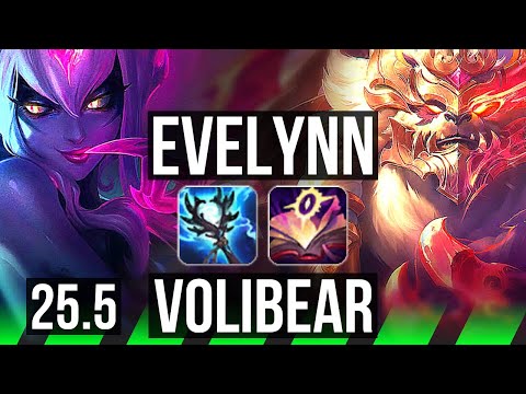 EVELYNN vs VOLIBEAR (JGL) | 12/2/12, Dominating | EUW Diamond | 25.5