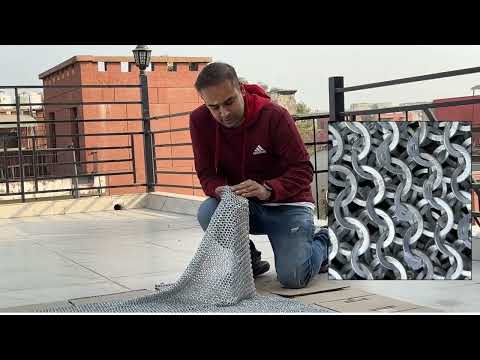 Watch YouTube Video for Flat Wedge Riveted Aluminum Chainmail Weight Blanket 152 X 204 CM