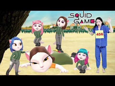 My Talking Angela 2 🏳️🚦😱 Squid Game But We Win From Squid Doll Vs Cute Girl Imitate Angela part 3