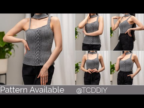 How to Crochet: Cable Stitch Mock Neck Top | Pattern & Tutorial DIY