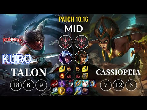 KT Kuro Talon vs Cassiopeia Mid - KR Patch 10.16