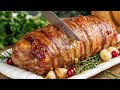Surprise Your Guests At Christmas Dinner Juicy Stuffed Pork Loin In Bacon