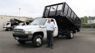 preview picture of video 'Town and Country Truck # 5731: 1997 DODGE RAM 3500 One Ton 12 Ft. Flatbed Dump Truck'