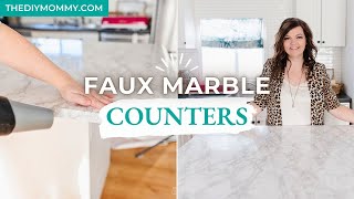 How to install Contact Paper Countertops for a gorgeous marb