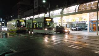 preview picture of video '富山地鉄市内軌道線サントラム 西町電停到着 Toyama City Tram'