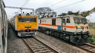 Electrifying EMU trains parallel racing ! Train race [ part -2 ]