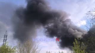 В Николаеве из-за атаки горит энергоинфраструктура (фото)