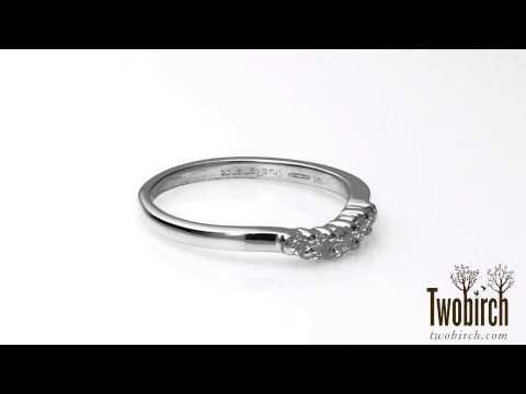 0.25 ct. Five Stone Graduated Shared Prong Contoured Wedding Ring - TwoBirch TB-CR-0038-WG-E