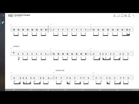 Keane - Everybody's Changing (BASS TAB PLAY ALONG)