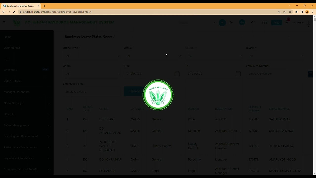 Employee Leave Status Report