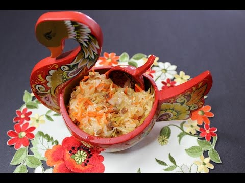 Sauerkraut Russian Style in The Jar! Капуста, квашеная в банке!