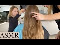 MY SISTERS TRY ASMR PART 2 Hair Play Styling Brushing Whispered