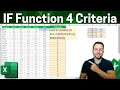 IF Function with 4 Criteria in Excel | IF Formula with many Conditions