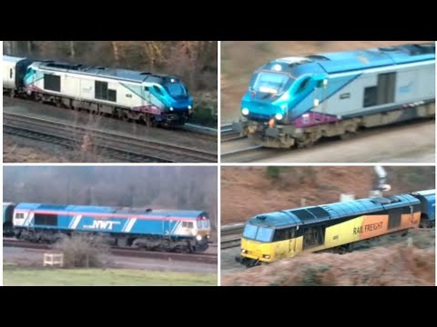 4 loco-hauled trains in 45 minutes near Mirfield