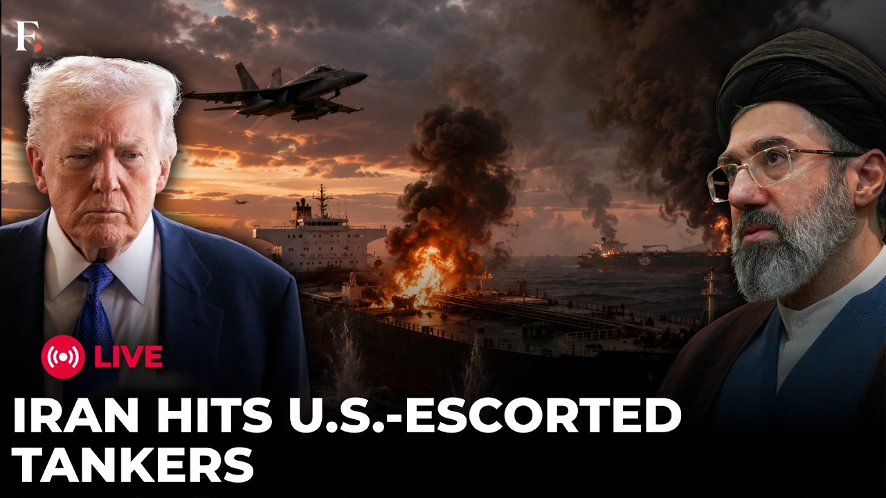 US Iran War LIVE: Iran Claims 'US-Escorted' Tankers Hit in Hormuz | Trump Holds Cabinet Meeting