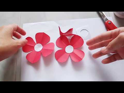 HOW TO MAKE 4 PETALS SIMPLE PAPER FLOWER