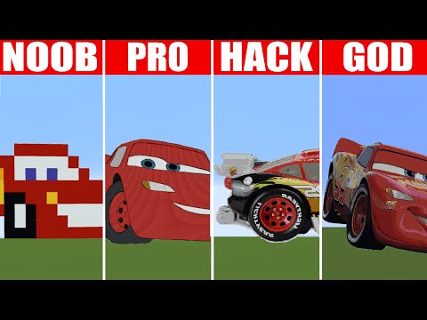 Lightning McQueen (Cars) in Minecraft (NOOB vs PRO vs HACKER vs GOD)
