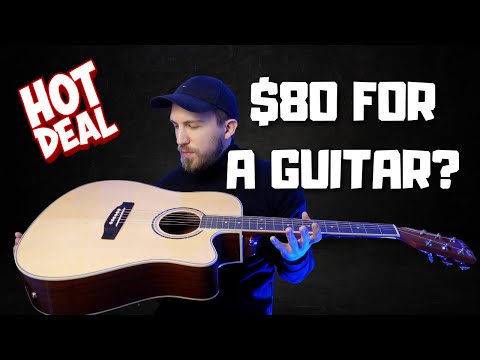 $80 For A Guitar? Harley Benton D-120CE Unboxing, Review & Sound Demo (Cheap Acoustic Guitar)