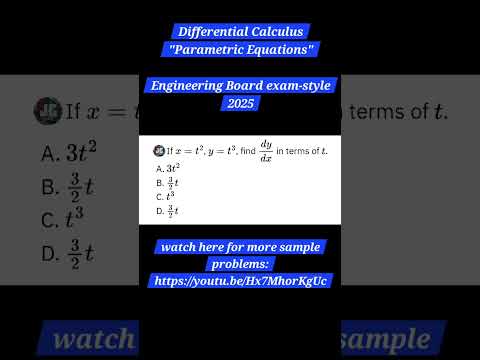 📘 “Parametric Equations Made Easy! 🚀 | Engineering Board Exam Review 2025” #shorts