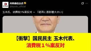 【衝撃】国民民主  玉木代表、消費税１％案反対 #日本保守 #保守 #日本怒り新党
