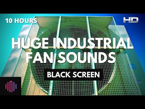 Industrial fan noise with a black screen for sleeping  - 10 hours of industrial fan sounds