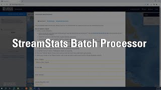StreamStats Batch Processor: Submitting jobs