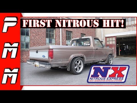 Hitting nitrous for the first time! 100 shot 302 V8 swapped Ranger! Nitrous Express Nitrous Kit